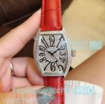 Replica Franck Muller Master of Complications Diamond Dial Red Leather Strap Ladies Watch